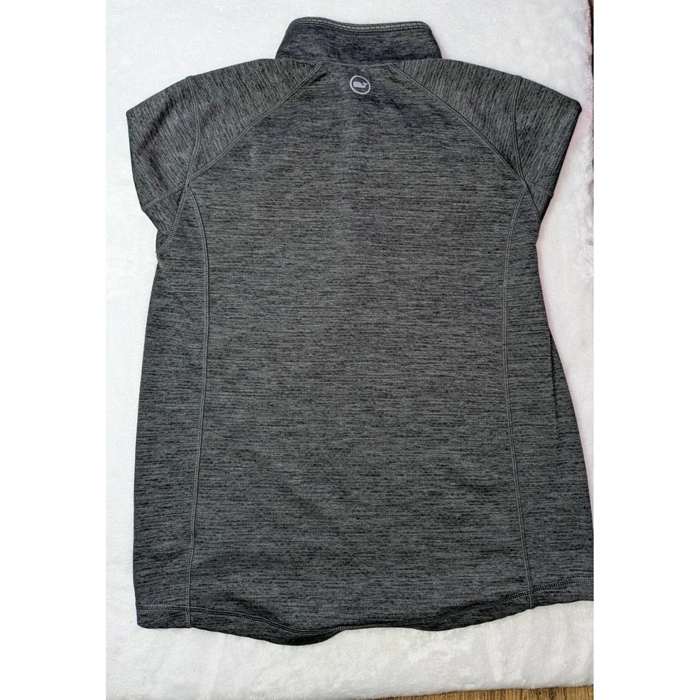 Vineyard Vines Mens Gray Space Dye Quarter‎ Zip Performance Pullover Size Medium